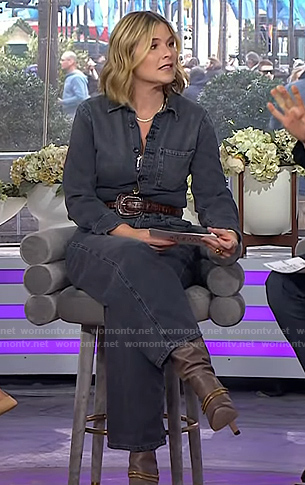 Jenna's grey denim jumpsuit on Today