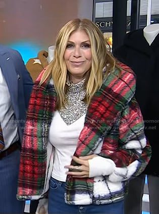 Jill's plaid sherpa jacket on Today