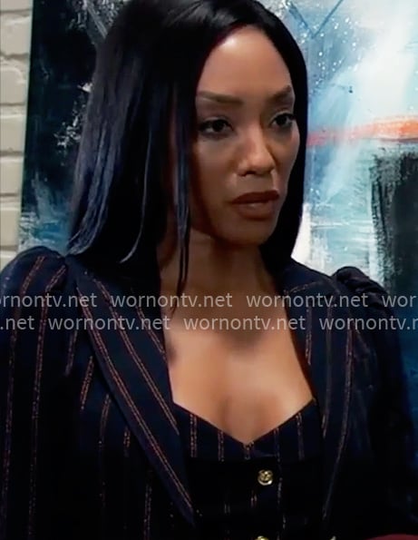 Jordan's striped 3-piece suit on General Hospital