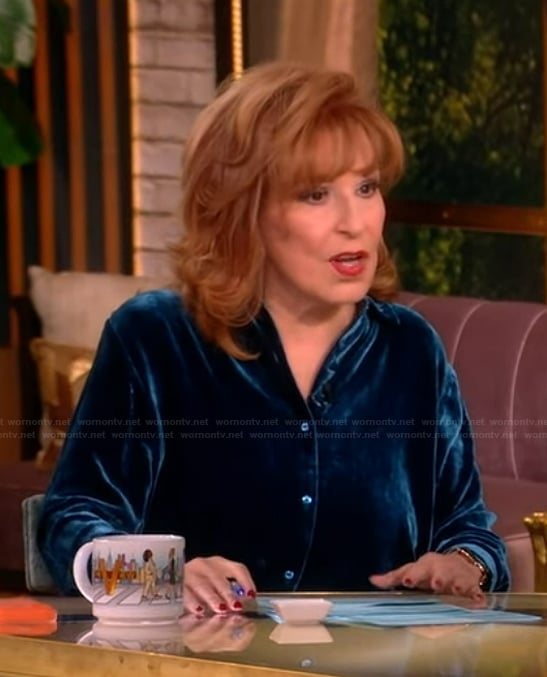 Joy's blue silk blouse on The View
