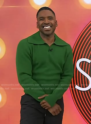 Justin's green collared sweater on Today