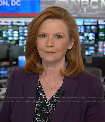 Kelly O’Donnell’s black print blouse on Today