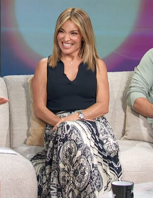 Kit's paisley print skirt on Access Hollywood