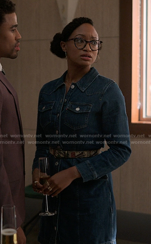 Kristin's denim dress on Reasonable Doubt