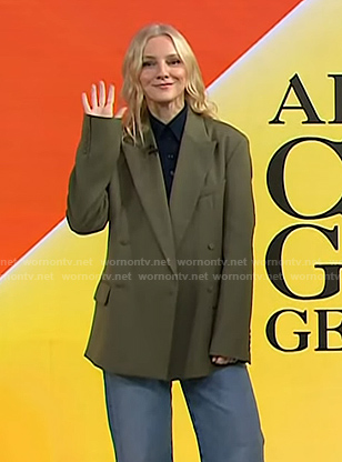 Laura Brown's army green oversized blazer on Today
