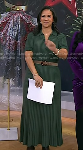 Laura's green ribbed knit dress on Today