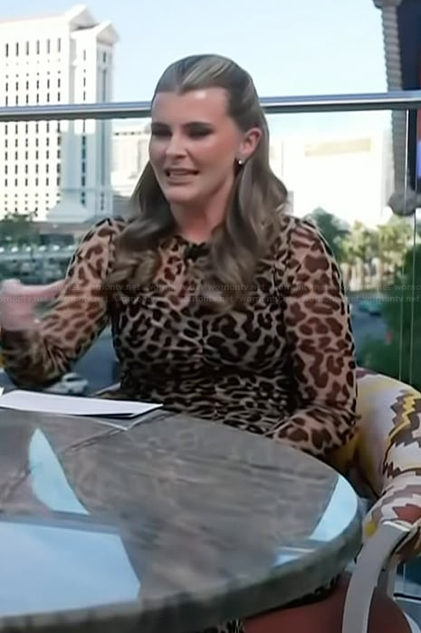 Lauren Herbert's leopard print mesh dress on E! News