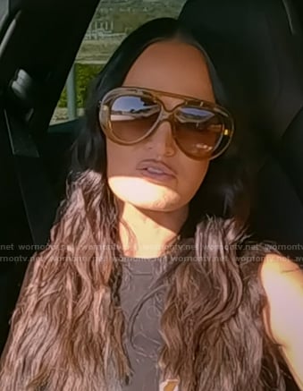 Lisa's beige aviator sunglasses on The Real Housewives of Salt Lake City