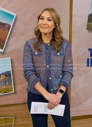 Lori's blue knit jacket on Good Morning America