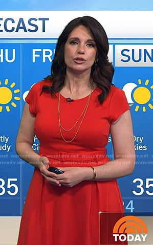 Maria Larosa's red belted dress on Today