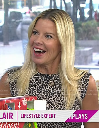 Meredith Sinclair's leopard sleeveless top on Today