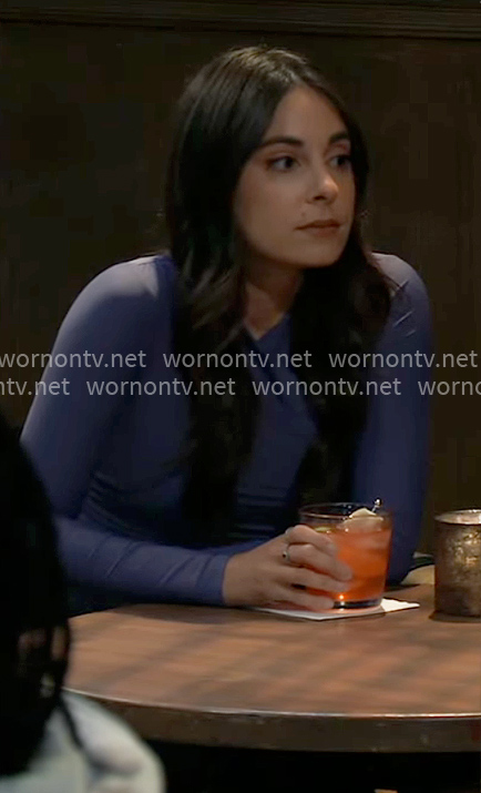 Molly's blue long sleeve top on General Hospital