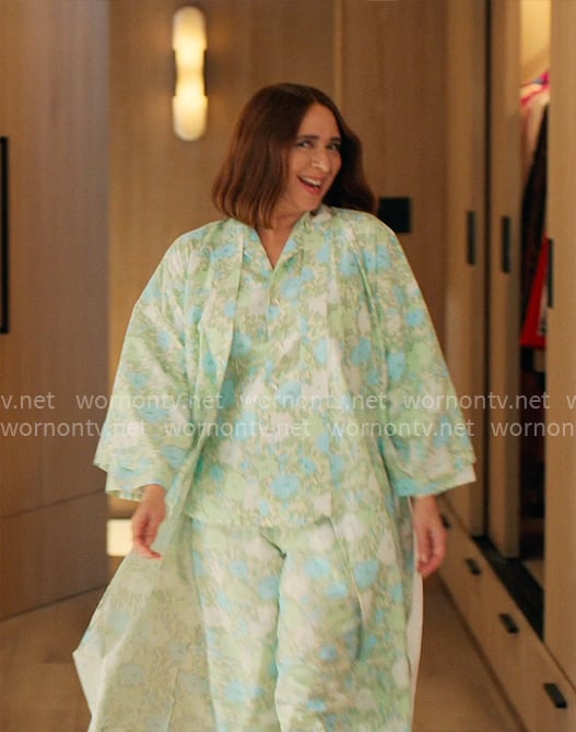 Molly's green floral pajamas and robe on Loot