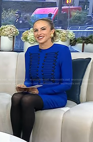 Myka Meier's blue minitary dress on Today