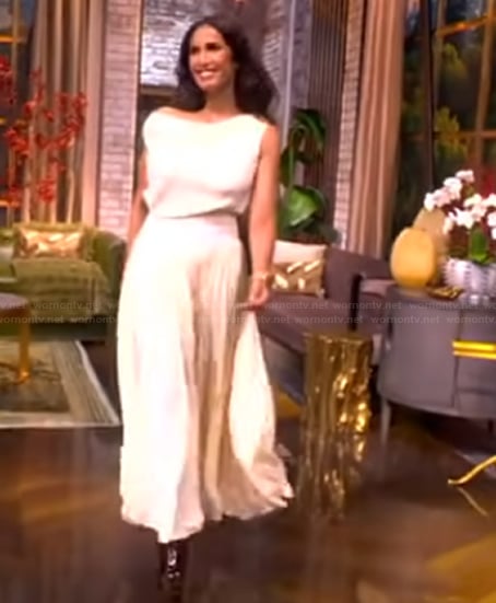 Padma Lakshmi's white off shoulder dress on The View
