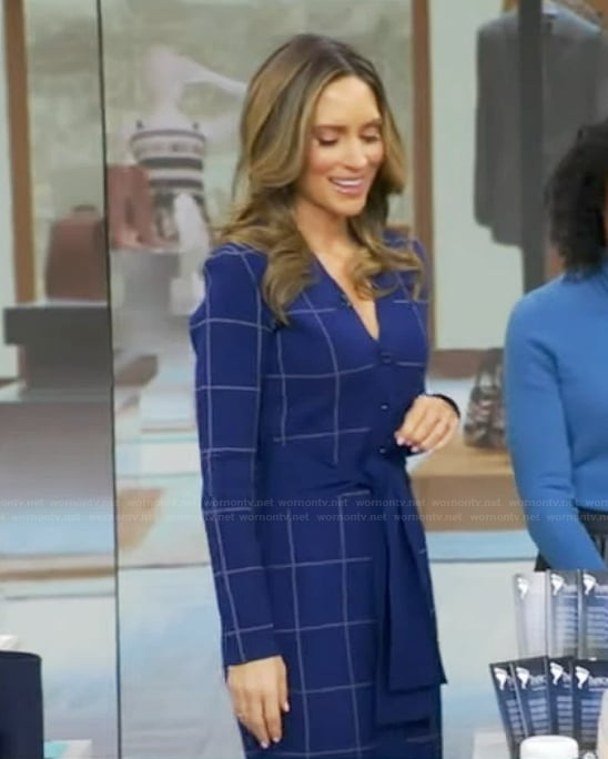 Rhiannon's blue windowpane dress on Good Morning America