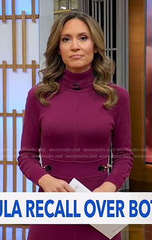 Rhiannon's purple turtleneck sweater dress on Good Morning America