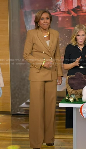 Robin's camel blazer and pants on Good Morning America