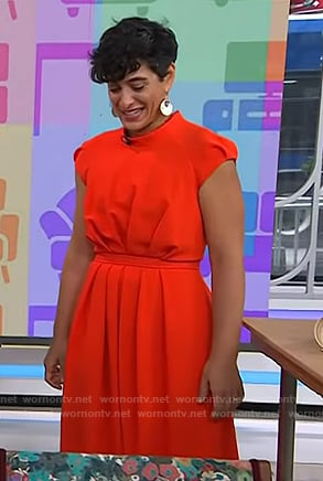 Ruti Wajnberg's red cap sleeve dress on Today
