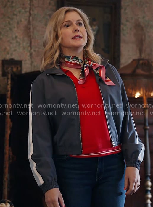 Sam's grey jacket with striped sleeves on Ghosts