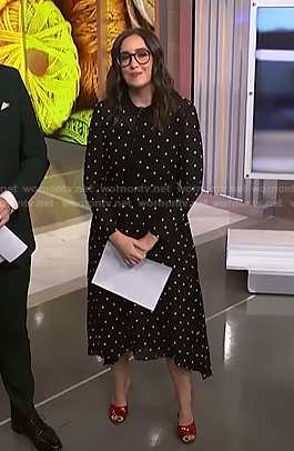 Savannah's black embroidered midi dress on NBC News Daily