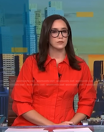 Savannah's red poplin shirtdress on NBC News Daily