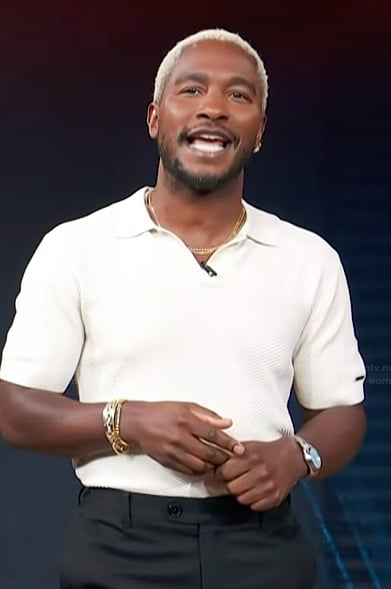 Scott's white polo on Access Hollywood