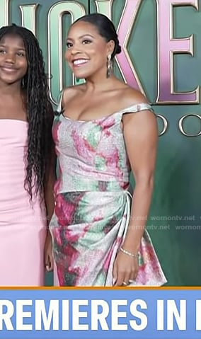 Sheinelle's floral draped dress on Today