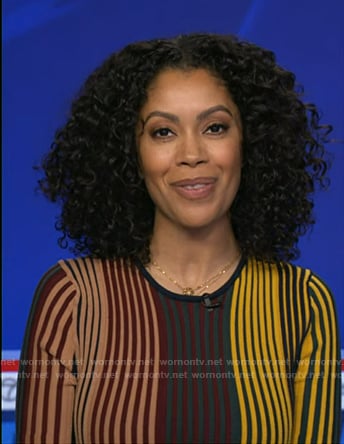 Shirleen's multicolor stripe knit dress on Good Morning America