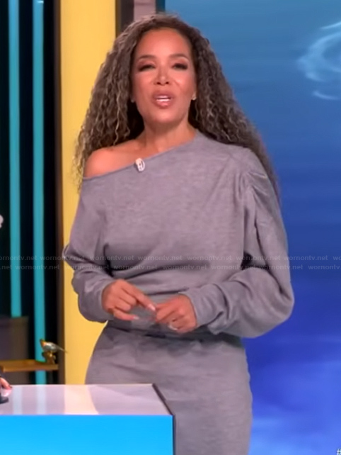 Sunny's gray off shoulder dress on The View