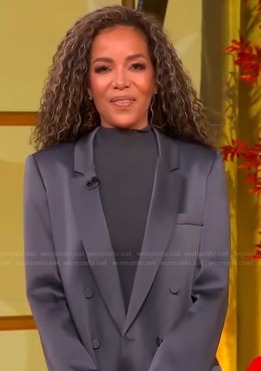 Sunny's gray satin blazer and dress on The View