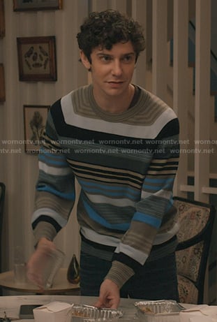 Teddy's striped crewneck sweater on Elsbeth