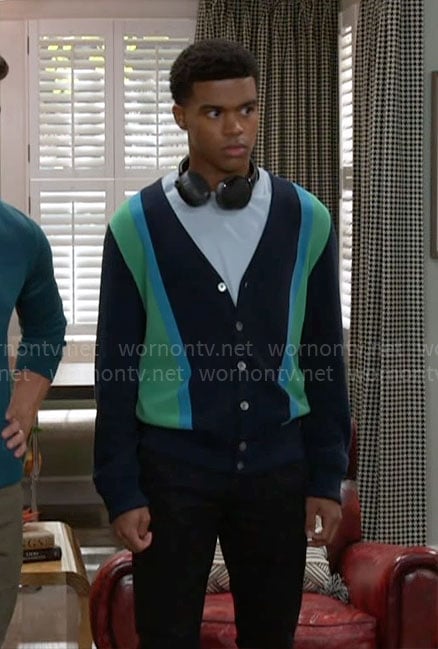 Tyrell's colorblock cardigan on Beyond the Gates