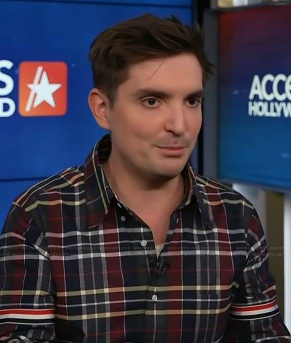 Zach's plaid shirt on Access Hollywood