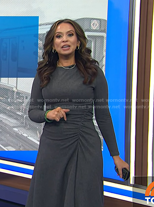 Adelle's grey ruched dress on Today