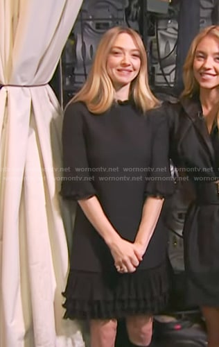 Amanda Seyfried's black ruffle shift dress on Today