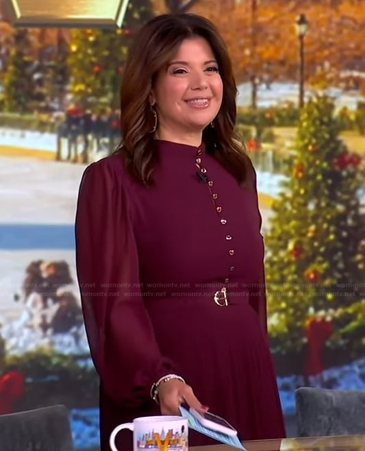 Ana's burgundy shirtdress on The View