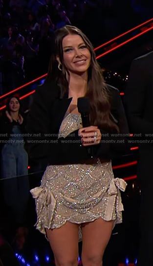 Ariana Madix's sequin scalloped mini dress on The Voice