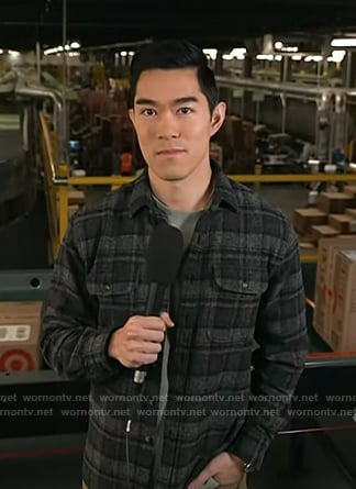 Brian Cheung's grey plaid button down shirt on Today