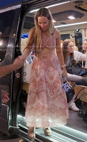 Britani's pink print cutout dress on The Real Housewives of Salt Lake City