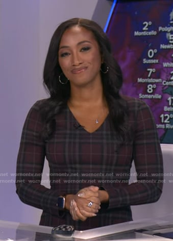 Brittany's burgundy plaid dress on Good Morning America