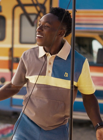 Carlton's colorblock polo shirt on Bel-Air