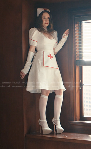 Carr's white platform pumps on Alls Fair