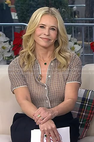Chelsea Handler's plaid short sleeve shirt on Today