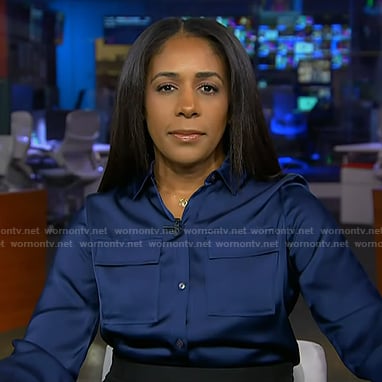 Dana Griffin's navy flap pocket shirt on NBC News Daily