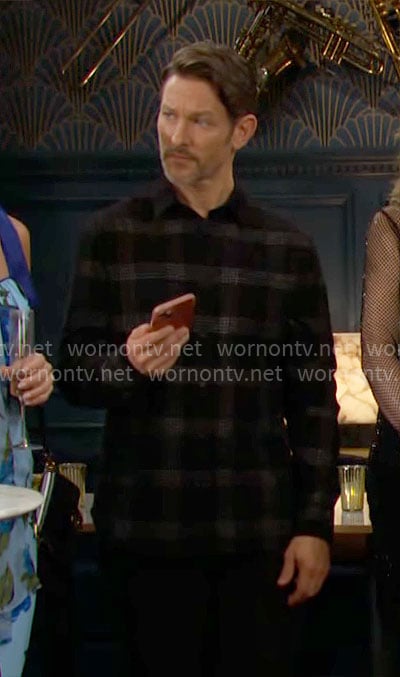 Daniel's black plaid shirt on The Young and the Restless