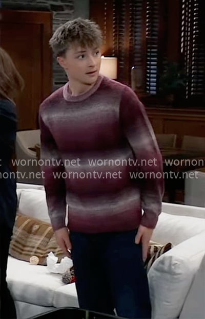 Danny's burgundy ombre sweater on General Hospital