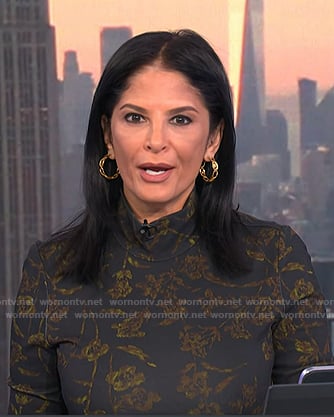 Darlene's black floral mock neck dress on Today