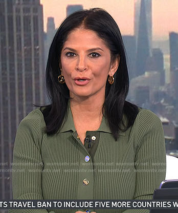 Darlene's green ribbed polo dress on Today