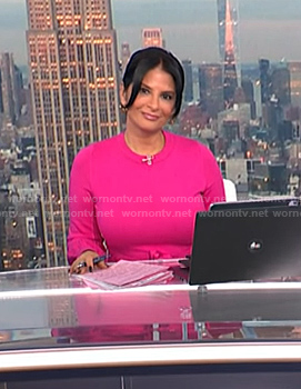 Darlene's pink ribbed tie waist knit dress on Today